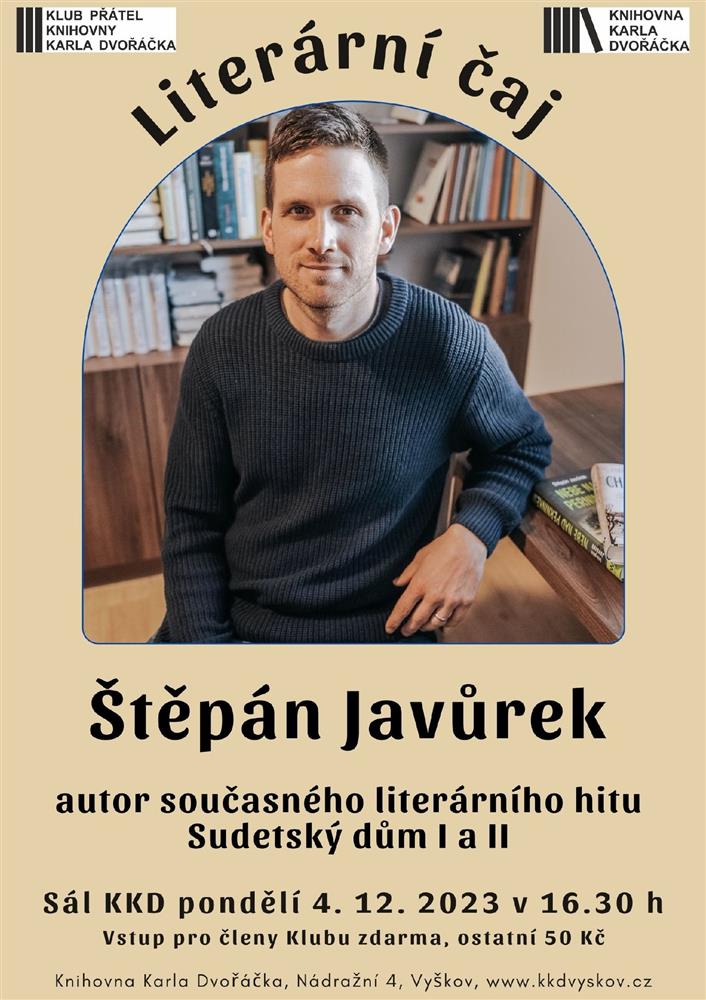 Literární čaj se spisovatelem Štěpánem Javůrkem