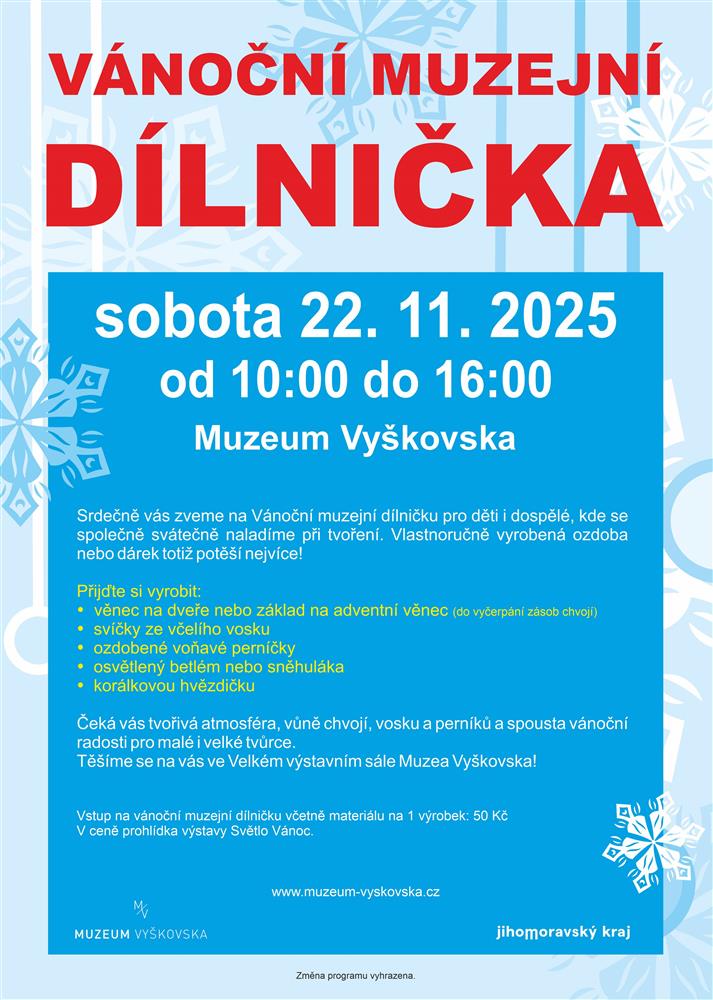 Vánoční muzejní dílnička