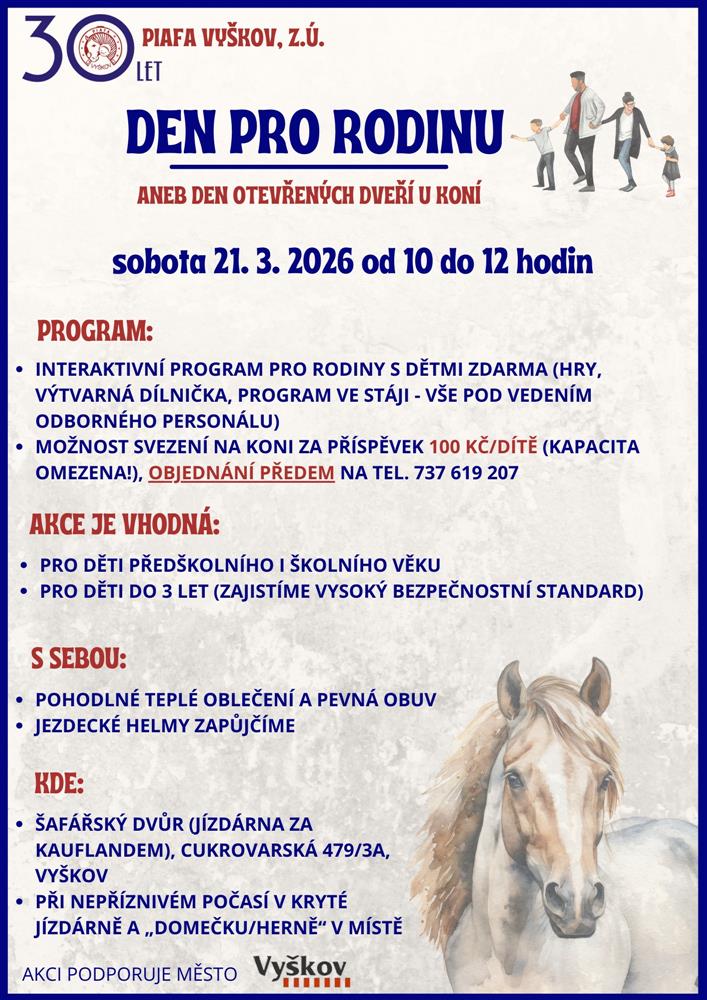 Den pro rodinu aneb Den otevřených dveří u koní