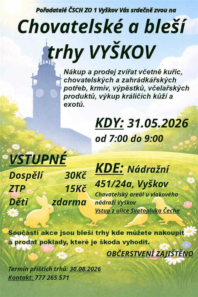 Chovatelské a bleší trhy Vyškov
