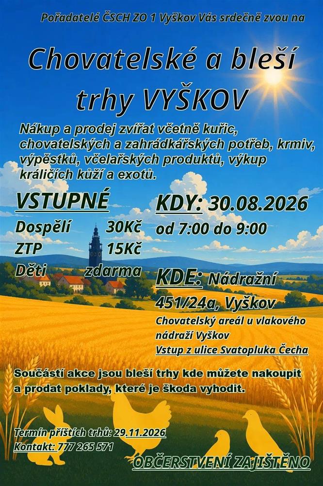 Chovatelské a bleší trhy Vyškov