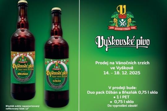 Limitovanou edici Vyškovského piva si zájemci zakoupí na Vánočních trzích